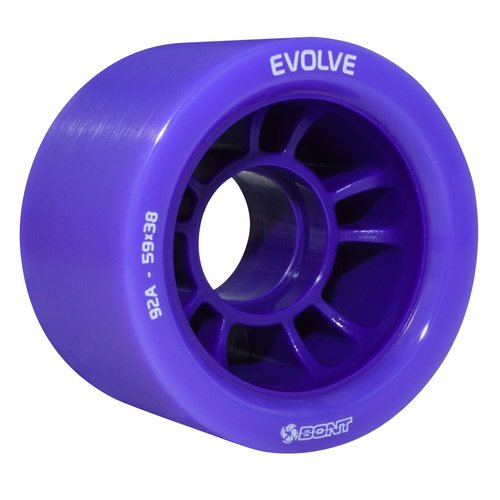 Bont Skates - Evolve Roller Derby Skate Wheel - Indoor Roller Skate Wheels - Rollerskate Wheels - Purple 92A - Set of 4 Wheels (Purple 92A - Set of 4 Wheels)