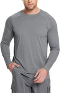 Baleaf Men's UV Protection Long Sleeve Shirts - SPF UPF 50+ Quick Dry Rash Guard for Fishing & Running