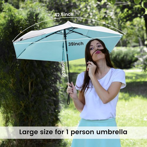 G4Free 43-Inch Travel Umbrella - Ultralight Compact Sun Umbrella with UPF 50+ UV Protection