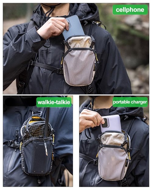 Danuosie Backpack Shoulder Strap Pouch - Waterproof Strap Pack Phone Pouch, Backpack Strap Pocket Attachment Bag, Small Crossbody Bag Waist Pack for Sports Hiking Camping