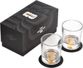 FIFA World Cup 2026 Edition - 8oz Whiskey Glass & Leather Coasters Gift Set | Perfect for Parties & Gamedays