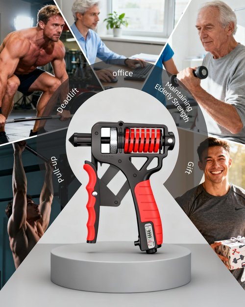 KERUIKE Grip Strength Trainer Hand Strengthening Devices with Adjustable Resistance 11-364lbs(5-165 kg) Forearm Strengthener Digital Counter Hand Gripper Finger Exerciser for Sports, Gym, Home, Rehab