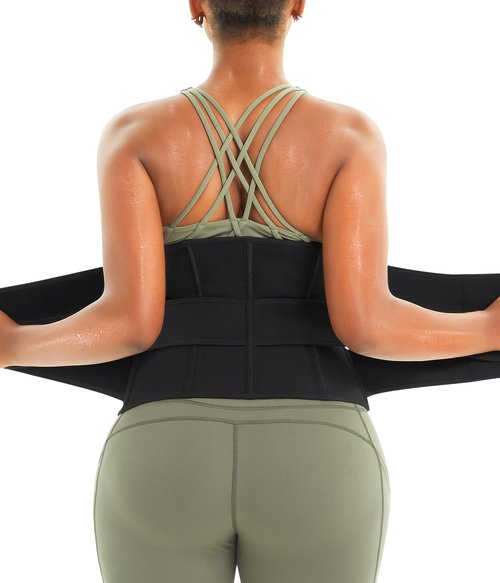 Eleady Wowen Sauna Waist Trainer Trimmer Belt for Weight Loss Corset Slimming Body Shaper Cincher Workout Sweat Sport Girdles (Black, X-Large)