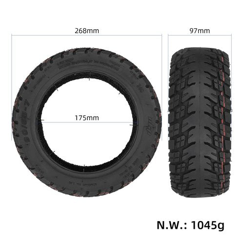 LHROPA 90/55-7 11-inch Rubber Explosion-proof Tubeless Tire + Straight nozzle Replace for Segway Ninebot SuperScooter GT1 GT2 Electric Scooter Tyre Parts