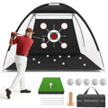 10x7FT Golf Hitting Net with Practice Mat – Complete Set for Backyard & Indoor Use | Includes Golf Balls, Rubber Tee, Carry Bag, Ground Stakes | Durable, Easy Setup, Ideal Gift for Golfers