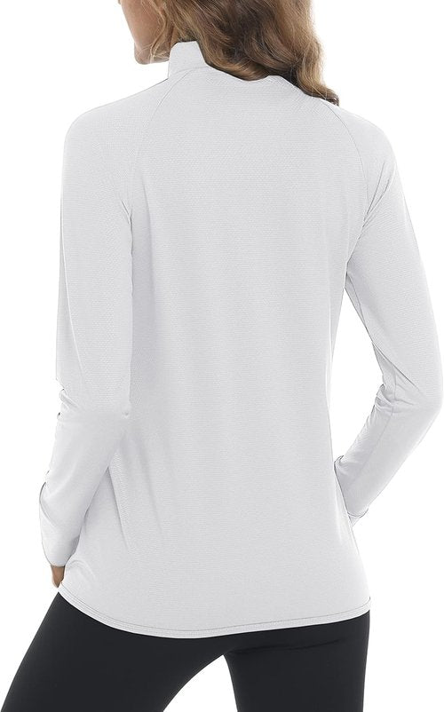 MAGCOMSEN Women's Lightweight Athletic Jacket - UPF 50+ Sun Protection, Full Zip, Long Sleeve, Ideal for Hiking