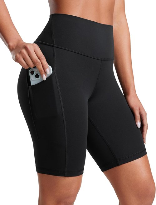 CRZ YOGA Butterluxe Biker Shorts - High Waisted, Buttery Soft with Pockets, 8" Length for Women