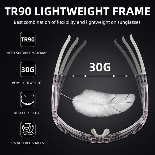 ROCKBROS Photochromic Sports Sunglasses UV Protection for Men Women Cycling