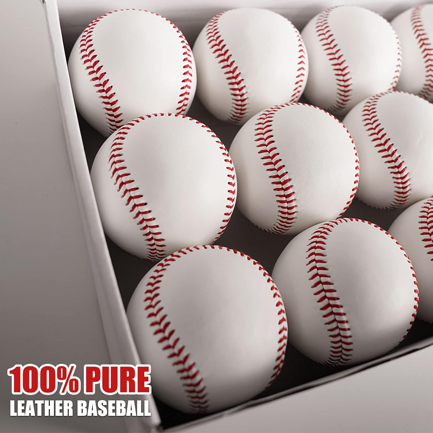 Official League Grade Leather Baseballs - 12/6 Pack for Youth Training & Competition | Perfect Gift
