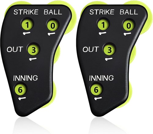 Deekin 4 Wheel Baseball Umpire Clicker - Black Scorekeeper Indicator for Outs & Innings Tracking