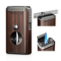 All-in-One Torch Lighter with Holder, Cutter and Dual Jet Flames, Adjustable & Windproof Flame, Refillable Butane Torch Lighter, Multifunctional Gifts for Men, Portable Accessories for Travel