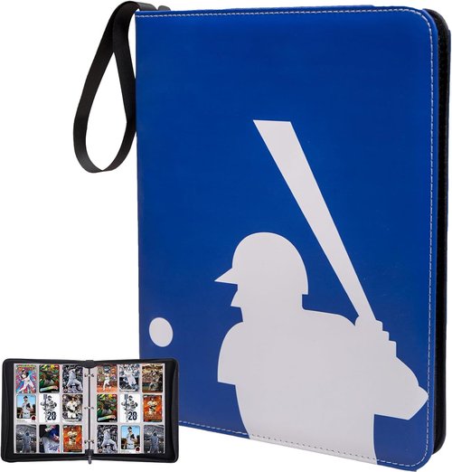 Baseball Card Binder - 990 Pockets Sports Trading Card Holder Album with 55 Removable Sleeves