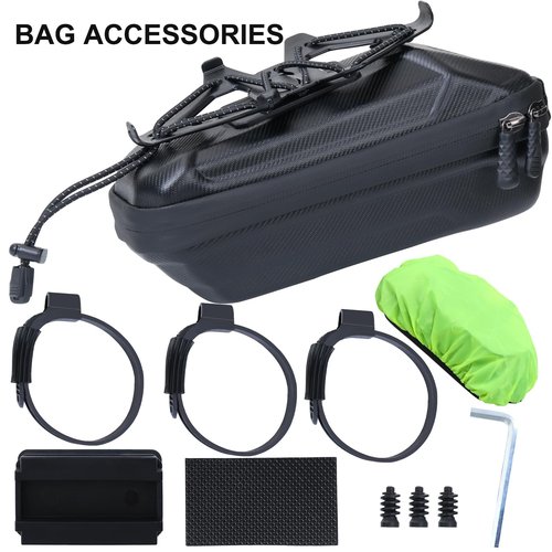 Leopauto Bike Front Frame Bag, Top Tube Bike Bag with Phone Holder Stabilizer Bike Phone Mount Holder with Rain Cover for Outdoor Cycling Travel Hiking