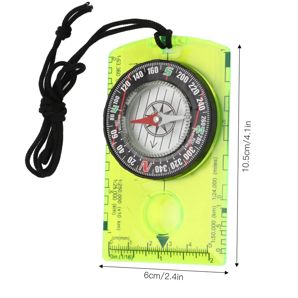 Hapivida Orienteering Compass, Professional Lightweight Map Compass with Magnifying Glass 360° Rotating Bezel 1:24000 Scale Acrylic Base Plate for Hiking Backpacking Navigation Outdoor Adventures