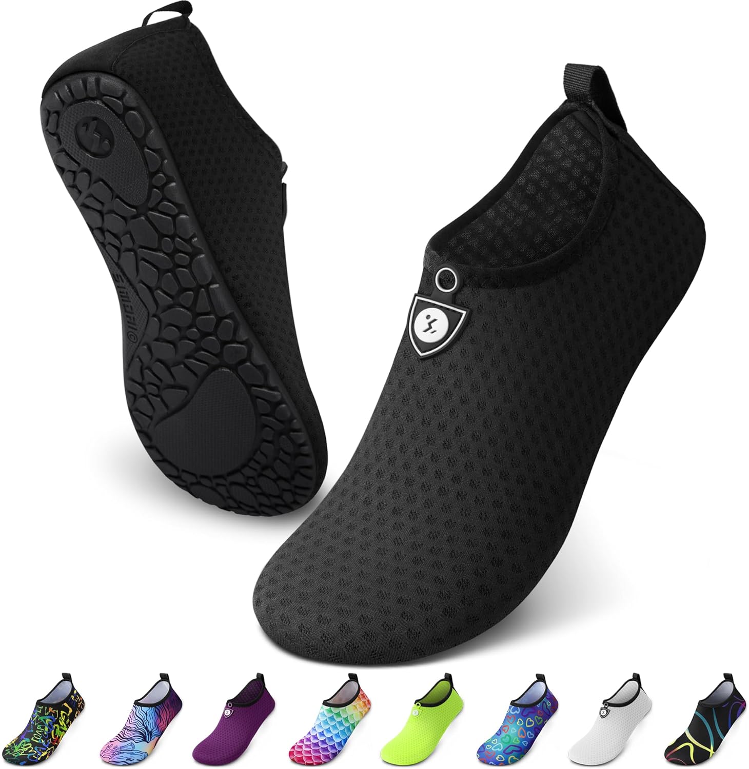 SIMARI Water Shoes - Quick-Dry Aqua Socks for Beach & Pool | Breathable Barefoot Design for Adults & Kids