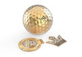 Vertini 24K Gold Plated Golf Ball & Crown Ball Marker Set – Luxury, Unique Golf Gifts for Men, Dad, Boss, Premium Golden Golf Ball and Ball Marker Accessories [ 1Ball & 1Ball Marker ]