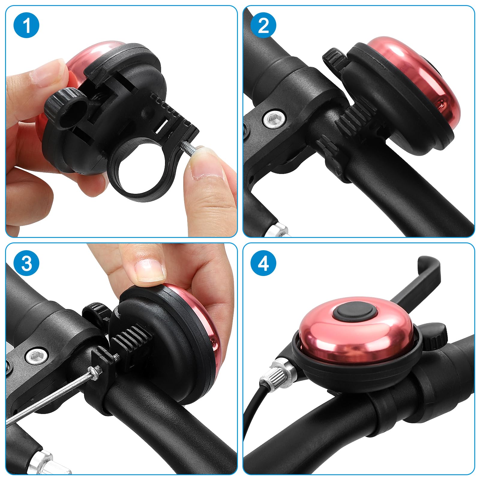 Accmor Classic Bike Bell, Aluminum Bicycle Bell, Loud Crisp Clear Sound Bicycle Bike Bell for Adults Kids
