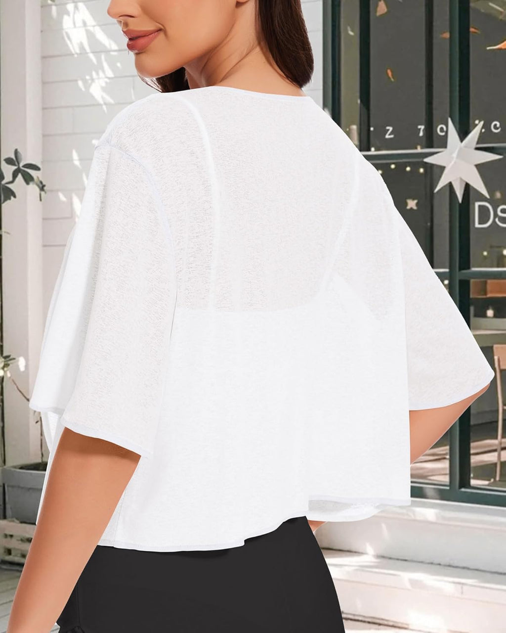 Skiennix Women’s Bolero Shrug Cardigan - Sheer Open Front Kimono for Evening Dresses