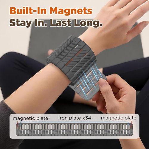 VOGOGE Magnetic Ankle Weights for Women Men Set of 2 (1 lb Each) Adjustable Wrist Weights for Pilates, Yoga, Workout and Daily Training, Graphite Gray & Silver Gray