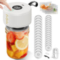 Electric Mason Jar Vacuum Sealer, Rechargeable Handheld Food Vacuum Sealer for Wide & Regular Mouth Mason Jars, Cordless Automatic Can Sealer Kit for Coffee, Dry Food & Meal Prep, Includes 30 Lids