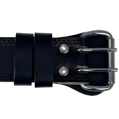Pacific Road Men's Pure Heritage Full Grain Leather Lifting Belt – Handcrafted with Extra Padding, Double Prong Buckle & Double Stitching (Large)