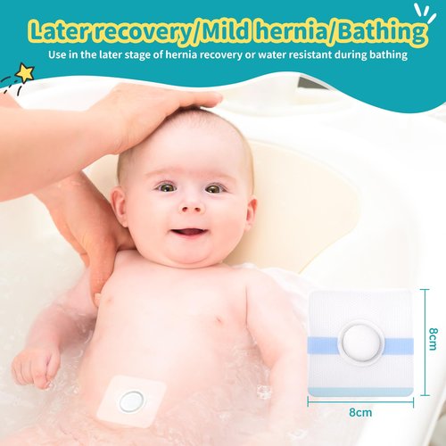 Lvyeyung Umbilical Hernia Belt Kit for Baby, Baby Belly Button Band, Hernia Belt with 4 Compression Pads and 3 Navel Patches, Infant Abdominal Binder Set, Umbilical Cord Cover for Newborn(S Pattern Green)
