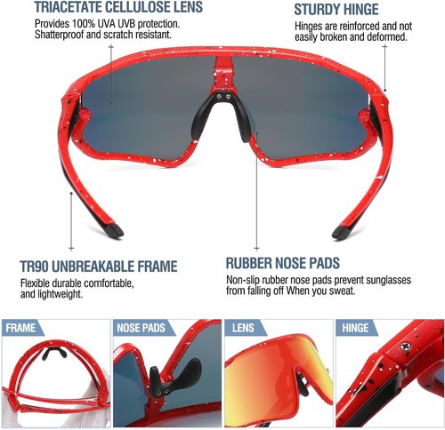 DUCO Kids Sunglasses - Lightweight TR90 Frame UV400 Protection | Stylish Sports Shades for Boys & Girls