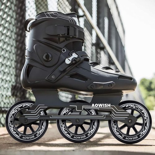 AOWISH 100mm Speed Inline Skate Wheels 100 mm Roller Blades Wheel 88A Outdoor Speed Skating Shoes Replacement Wheels, Black, Set of 3