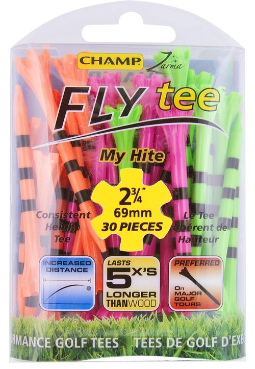 Champ 86511 Zarma Flytee My Hite 2-3/4" 30 Count Citrus Mix with Black Stripes Golf Tees