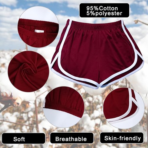 Cameway Women's Cotton Yoga Shorts - 4 Pack Summer Athletic Cycling & Hiking Gear