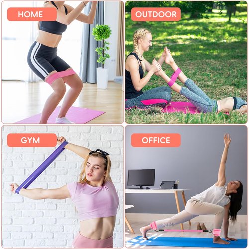 11 pcs Ankle Resistance Bands with Cuffs, Glutes Workout Ankle Weights for Women Working Out, Exercise Bands Set with Ankle Straps for Leg Butt Exercise Equipment - Perfect for Home Workouts