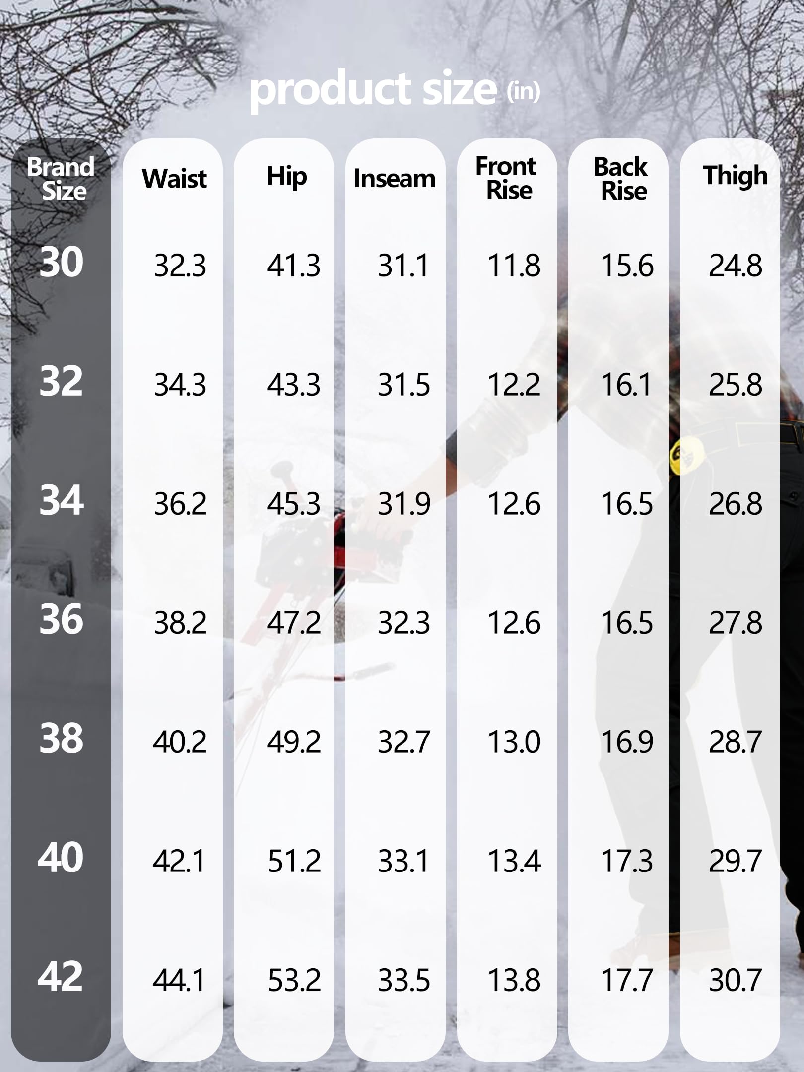 Yevtzl Men's Fleece Lined Hiking Cargo Pants, Snow Ski Winter Insulated Work Pants Mens Tactical Pant for Camping Safari with Pocket (US, Numeric, 34, Regular, Regular, Black)