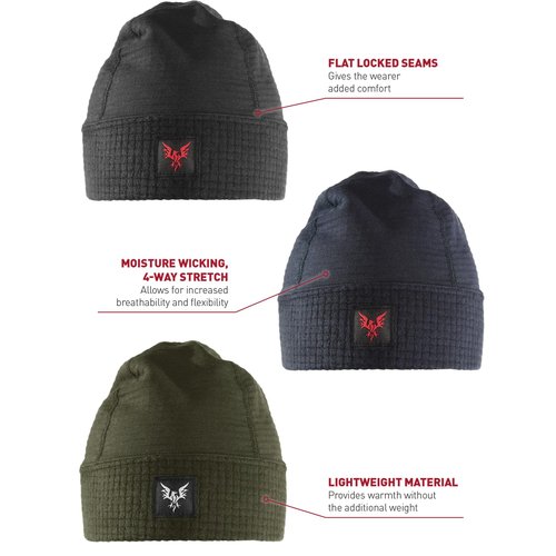 DRIFIRE FR Power Grid Fleece Beanie, Flame Resistant Winter Hat, Olive Green