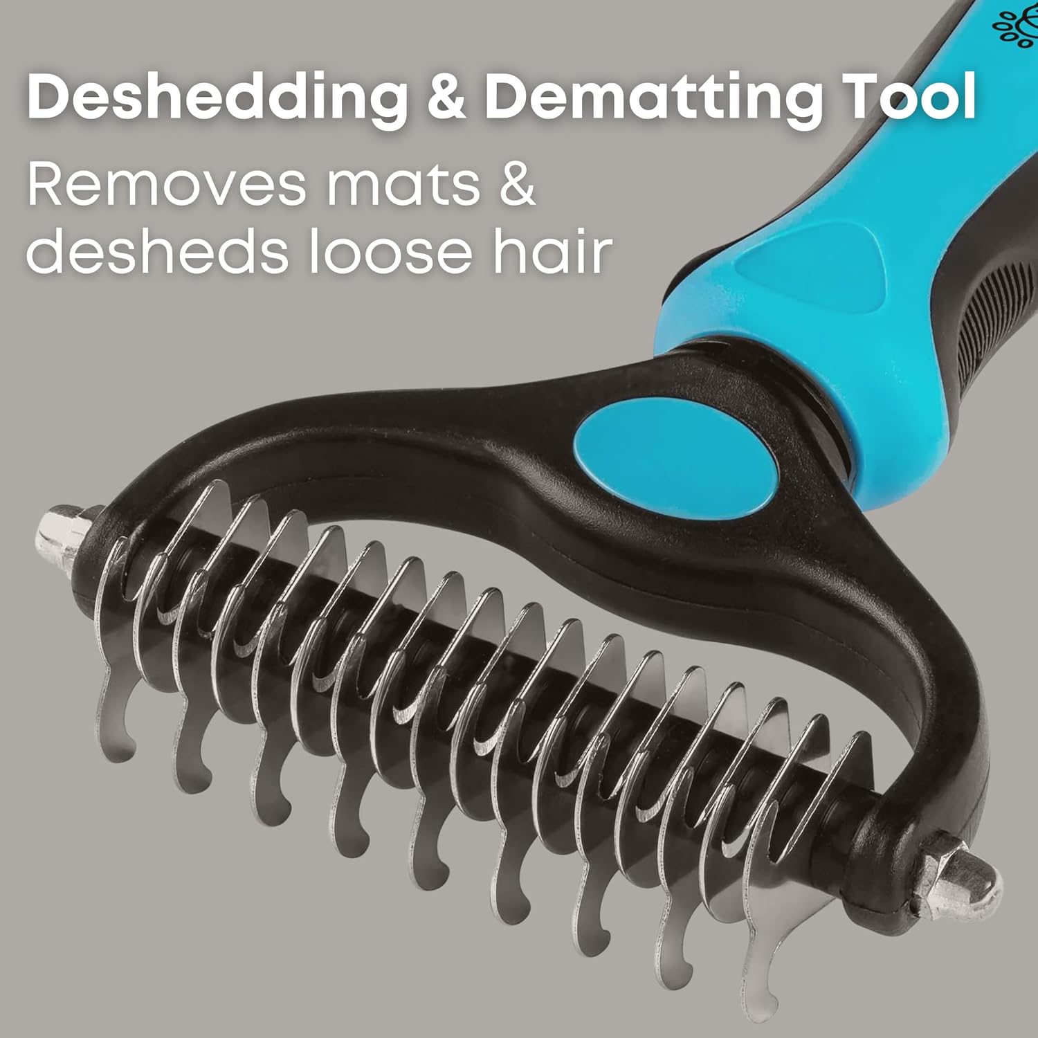 Bailey Dematting Comb for Cats & Dogs - Safe Deshedding Tool with Double-Sided Undercoat Rake