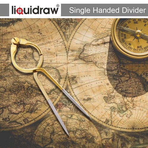 Liquidraw Portland Course Plotter with Marine Protractor & 8" Single-Handed Brass Divider | Nautical Navigation Tool Set for Chart Plotting, Measuring, Sailing | Clear Acrylic Ruler with Bold Markings