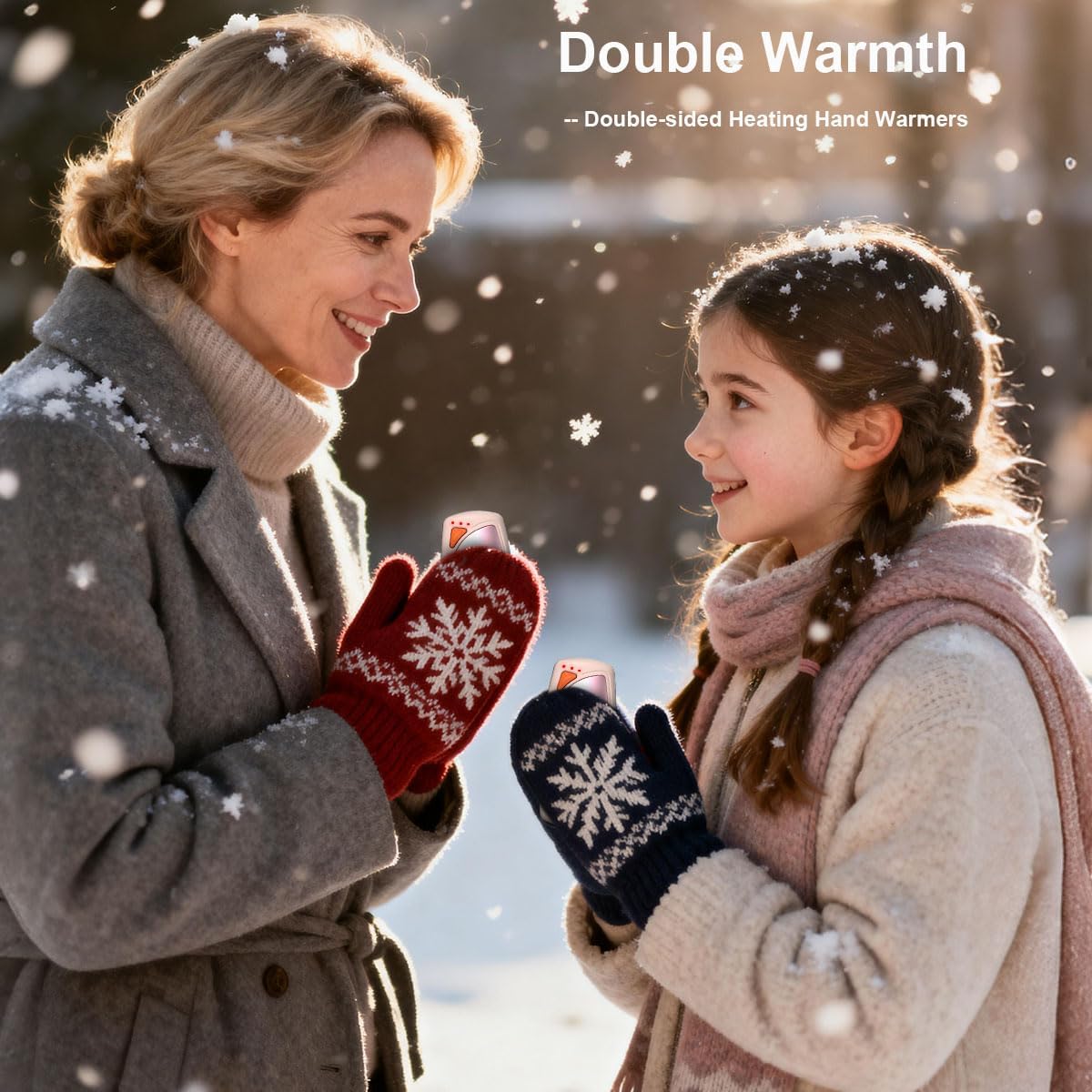 Skiennix Rechargeable Hand Warmers - Double-Sided Heating with AI Charging Case | 14000mAh Battery, Perfect for Camping & Gifts