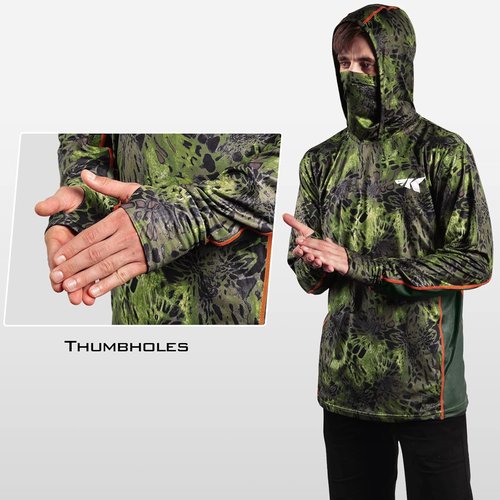 KastKing Men's Long Sleeve Fishing Hoodie - UPF 50 UV Protection Shirt for Outdoor Adventures