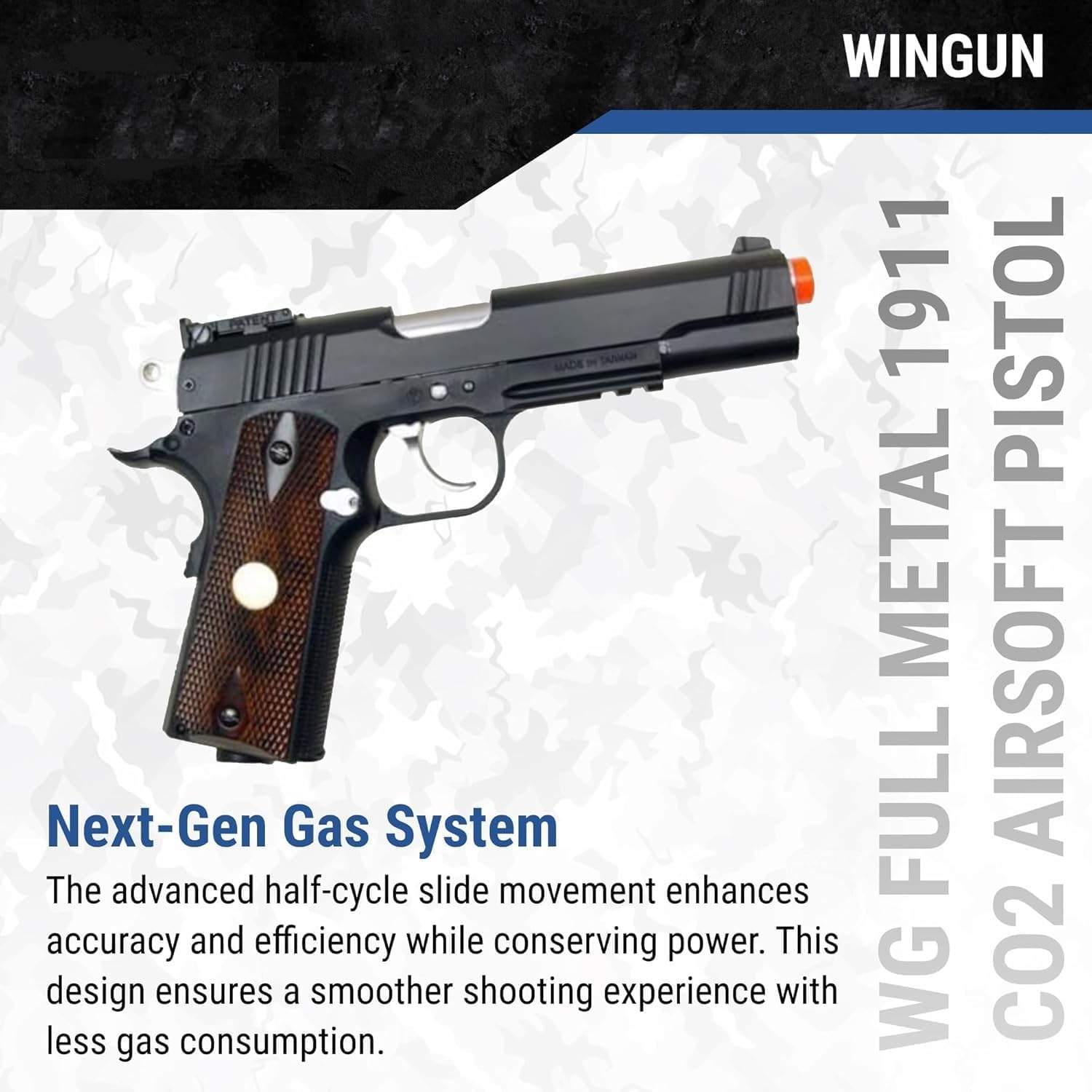 Skiennix Full Metal M1911 Airsoft Gun - 500 FPS CO2 Pistol with 6mm BBs | Realistic Design
