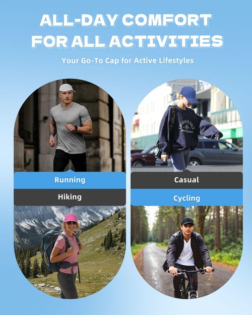 OnWander Performance Hat for Women Men, Lightweight Breathable Mesh Running Hat, Sport Cap for Golf, Cycling, Tennis Blue