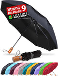 Raintrend Windproof Travel Umbrella - Automatic Open, +10% Bigger Canopy, Compact & Portable for Men & Women