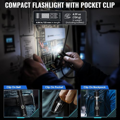 Banral Rechargeable Tactical Flashlight - High Lumens Mini USB-C LED Light | 4 Modes, Waterproof, Compact EDC Design