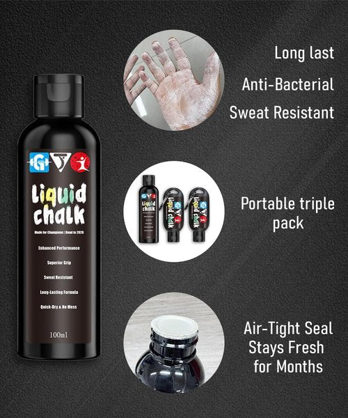 Liquid Chalk Mess-Free Gym Chalk 7’s Quick-Drying for Weightlifting, Gymnastics, Rock Climbing, Pole Dancing Sweat Resistant and Long Lasting for Stronger Hand