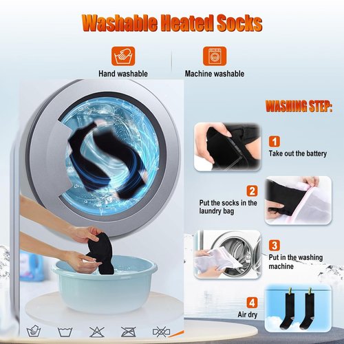 Heated Socks for Men & Women with App Control 5000mAh x2 Rechargeable Electric Heated Socks Up to 9 Hours Washable Warm Socks for Outdoors Work Skiing Hunting Riding Cycling Hiking Camping Xmas Gifts