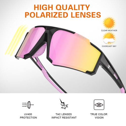 suoso Polarized Sports Sunglasses Men: UV400 Running Sunglasses for Women, Lightweight Fishing Baseball Cycling Glasses TR90