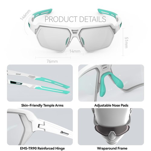 VIKISOIO Polarized Leisure Sport Sunglasses for Men Women, Sun Light Shade, UV Protection, Sport Glasses for Cycling Running Driving