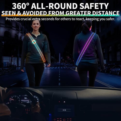 Running Lights for Runners, Reflective Running Vest for Women, Light up Running Vest Gifts for Runners, Walking Safety Gear Led Vest, Night Reflective Running Gear for Walking Dog Cycling Jogging