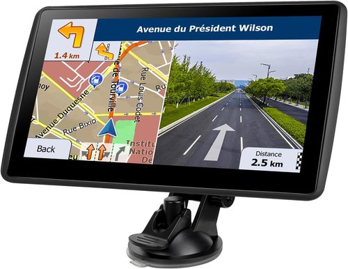 GPS Navigator by [Brand Name] - 7'' Touchscreen System with Free Lifetime Updates & Voice Guidance | North America Maps (Blue)