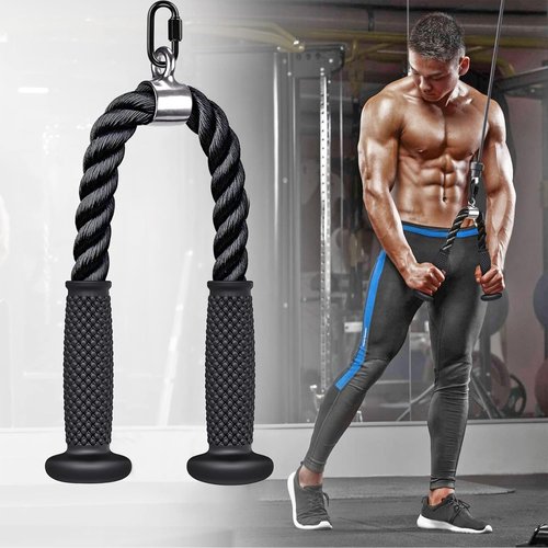 Kipika Tricep Pull Down Attachment - Cable Machine Accessory for Home Gym | Durable & Versatile Fitness Tool