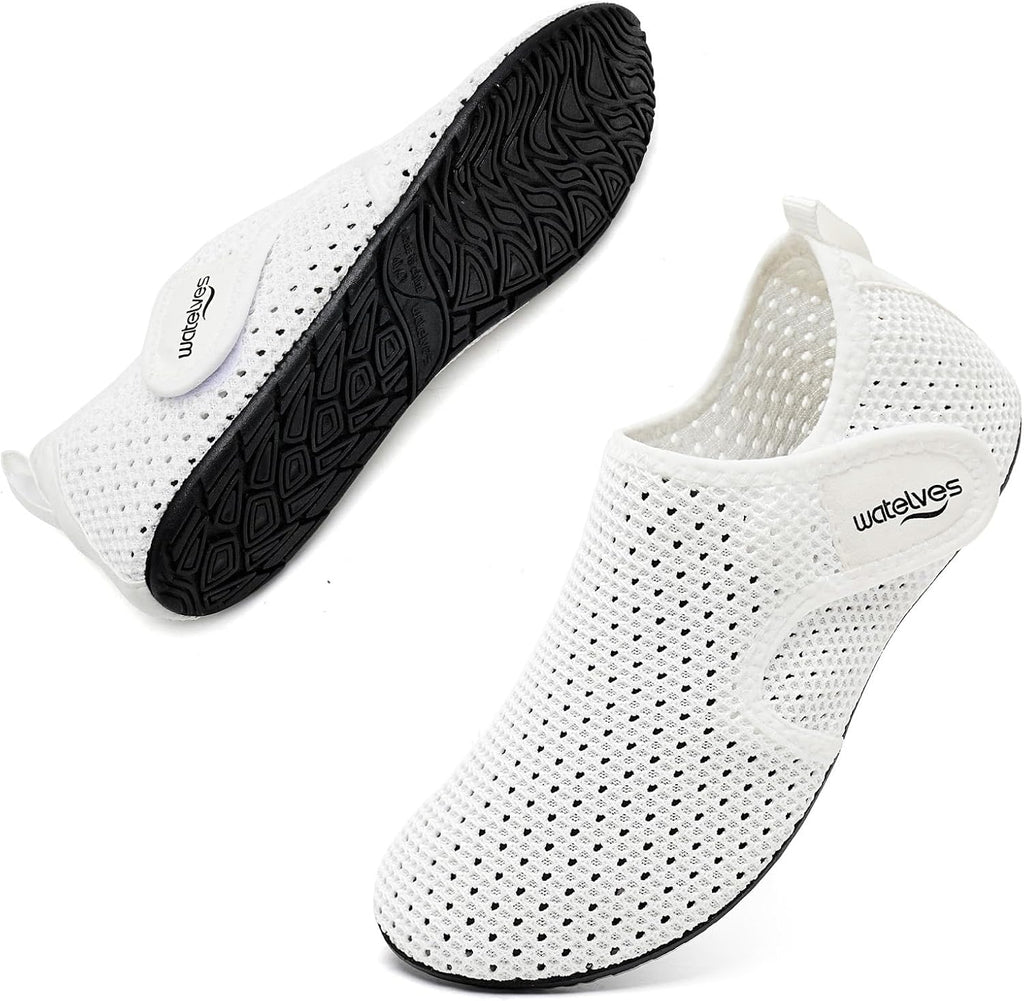 WateLves Water Shoes - Quick Dry Aqua Socks for Men & Women | Adjustable Barefoot Slippers for Beach & Pool