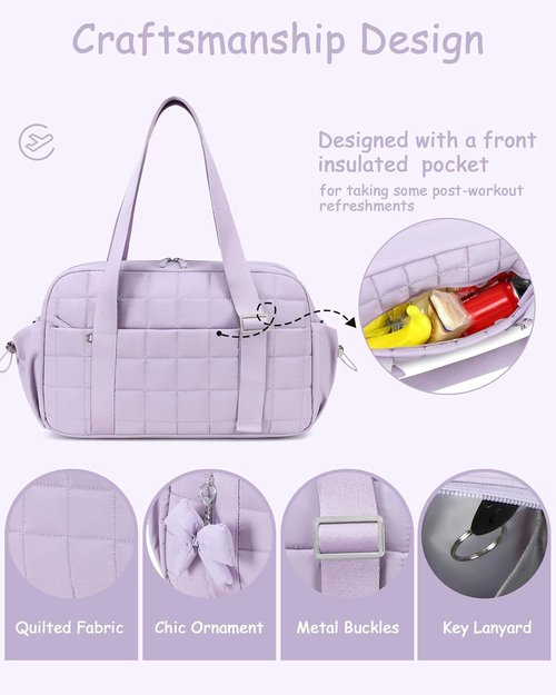 CAMTOP Gym Bag - Lightweight Duffle for Women with Insulated & Wet Pockets | Small Travel Bag for Yoga & Dance